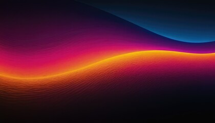 Poster - Black background with wavy colored shapes
1