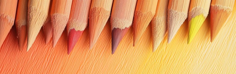 Poster - Colorful gradient pencil strokes showcase artistic potential in vibrant hues for various creative projects across different settings