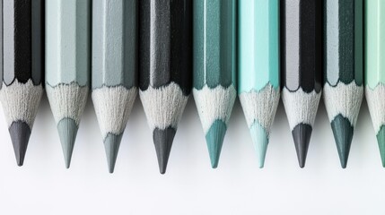 Poster - Elegant gradient of pencil strokes with unique textures and colors arranged in perfect alignment
