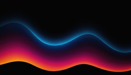 Poster - Black background with wavy colored shapes
7