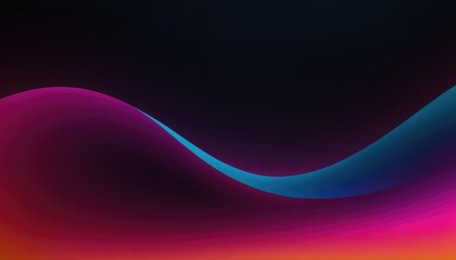 Poster - Black background with wavy colored shapes
5