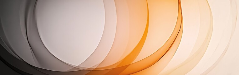 Poster - Circular gradient design featuring soft hues of gray and orange creating an abstract visual experience