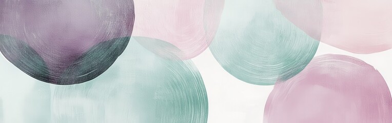 Poster - Abstract circular pencil strokes create a soft, colorful composition with varying shades of pastel on a subtle background