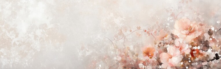 Poster - Warm pastel bokeh with blush pink flowers creates a soothing atmosphere perfect for spring celebrations and tranquil moments
