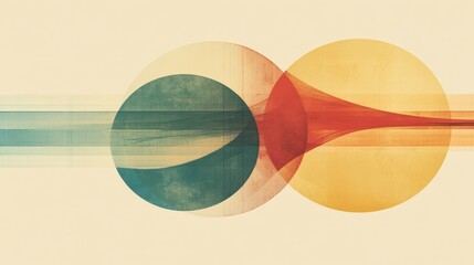 Wall Mural - abstract overlapping circles with lines create unique visual representation