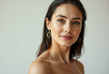 Wall Mural - Natural light portrait of a woman without makeup