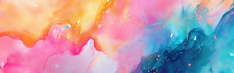 Aufkleber - Watercolor background featuring vibrant colors blending together in an abstract theme