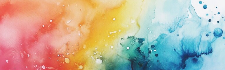 Poster - Vibrant watercolor background showcasing a blend of colors reminiscent of a sunset or sunrise