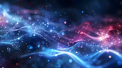 Aufkleber - Abstract cosmic energy background with particle waves