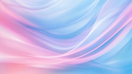 Poster - Soft pastel blue and pink arcs blend harmoniously in a serene abstract design