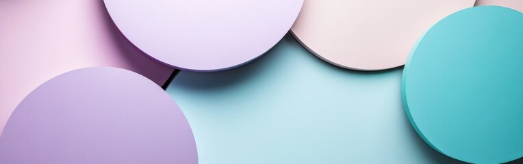 Aufkleber - Lavender and teal shapes arranged in a harmonious composition, providing a soft visual experience