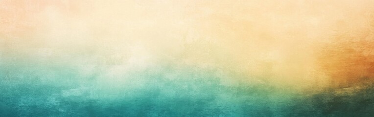 Poster - Soft gradient background transitioning from warm orange to cool teal in a serene and calming design