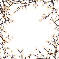 Poster - Glowing fairy light border enhancing a bright, festive atmosphere in a whimsical setting