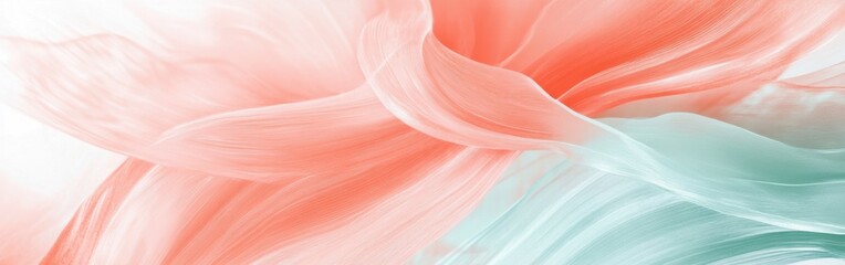 Aufkleber - Abstract gradient of soft pencil strokes blending coral and teal colors creating a calming visual effect