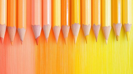 Poster - Abstract pencil strokes create a vibrant gradient from orange to yellow in a seamless transition of colors