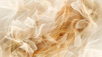 Poster - Elegant beige abstract design with smooth floral and wave patterns