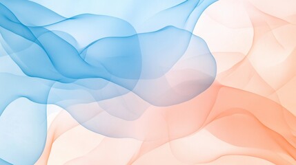 Poster - Abstract pencil strokes form a soothing backdrop with soft blue and orange hues creating a calming atmosphere