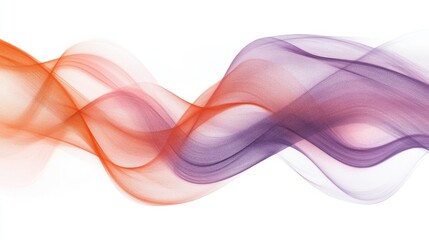 Poster - Soft undulating waves of coral and lavender create an abstract composition with flowing movements and gentle transitions