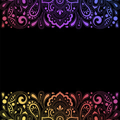 Wall Mural - color decorative panel with circular pattern in form of mandala with flower for decoration or print.