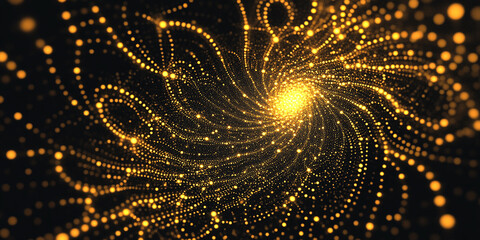 Wall Mural - Golden Particle Swirl