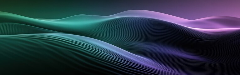 Fototapete - Textured gradient background transitioning through waves of color in a serene digital landscape