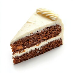 Aufkleber - Delicious slice of carrot cake topped with creamy frosting presented on a clean surface