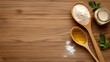 © MILKY_PS - Flour and Oil on Rustic Wooden Spoons