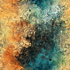 Poster - Intricate doodle artwork features swirling patterns and vibrant colors blending together in an abstract design