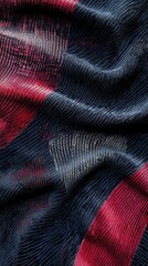 Aufkleber - Bold textured abstract patterns in navy and red create striking visual interest for contemporary design settings