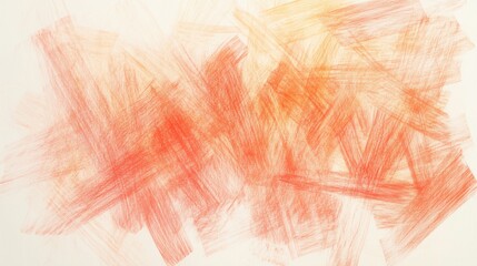 Poster - Abstract composition of vibrant pencil strokes in warm tones creates a dynamic visual landscape on a canvas