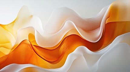 Poster - Curved amber and coral shapes create a flowing abstract design with smooth transitions
