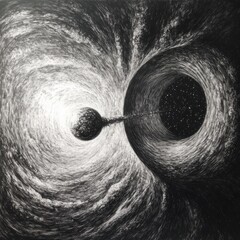 Poster - Connecting two distant points in space through a mesmerizing wormhole formation in a cosmic landscape