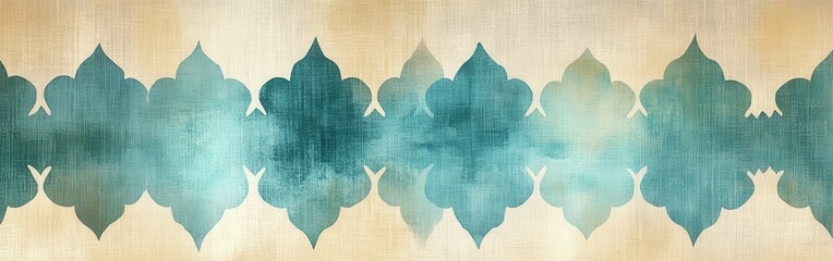Poster - Elegant aquamarine and sandy design pattern creating a calming atmosphere in a modern interior setting