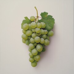 Poster - Fresh green grapes glistening with dewdrops on a light background