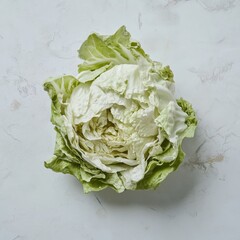 Poster - Crisp iceberg lettuce ready for salad or cooking, perfect for fresh meals or recipes