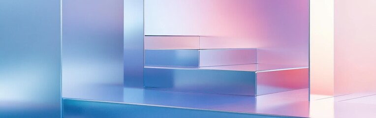 Fototapete - cool gradient design with icy transitions and geometric steps creating a modern aesthetic in a tranq