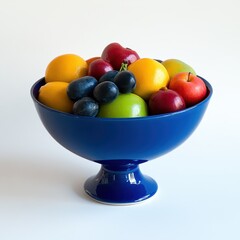 Poster - Colorful bowl filled with an assortment of fresh fruits on a light background