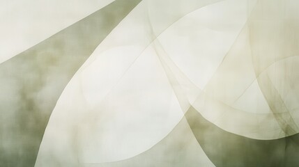 Poster - Delicate green arcs created through pencil strokes reveal an abstract composition of intertwining forms