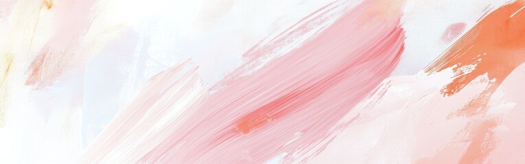Aufkleber - Subtle pastel pink strokes create a soothing blend of colors on a textured canvas surface