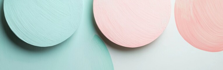 Poster - Soft pastel circles on a minimalist backdrop enhance modern art aesthetics in a serene environment
