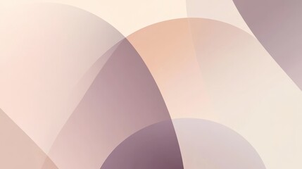 Aufkleber - Minimalist geometric abstract design features soft curves and muted colors creating a serene composition for modern art lovers