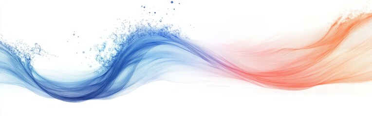 Aufkleber - Elegant and flowing silhouette of a wave captured in delicate pencil strokes featuring contrasting colors