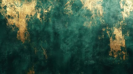 Aufkleber - Textured abstract background showcasing deep emerald tones with metallic accents creating a rich visual experience