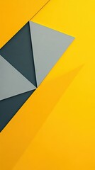 Wall Mural - abstract arrangement of triangles in yellow gray and black