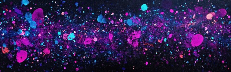 Aufkleber - Vibrant display of neon violet and bright cyan sparkles illuminating a dark background
