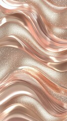 Aufkleber - Elegant metallic wave forms in rose gold champagne hues creating a captivating visual texture for modern designs