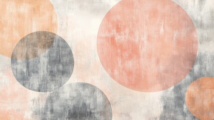 Poster - Elegant backdrop of intertwined pencil strokes and circular shapes in soft pastel colors creating a serene atmosphere for creative expression