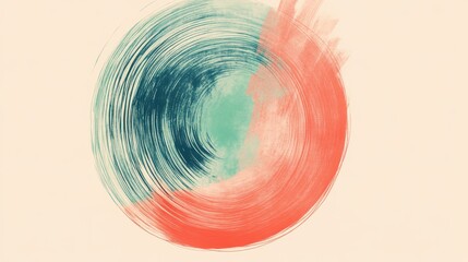 Leinwandbilder - Abstract pencil strokes create a captivating circular design featuring vibrant colors and captivating textures