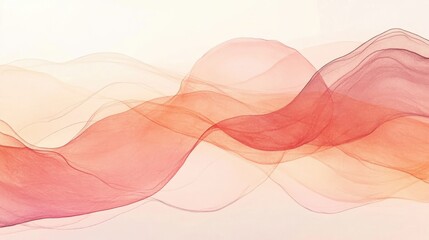 Aufkleber - Abstract backdrop featuring delicate pencil strokes in shades of red and peach creating a serene atmosphere