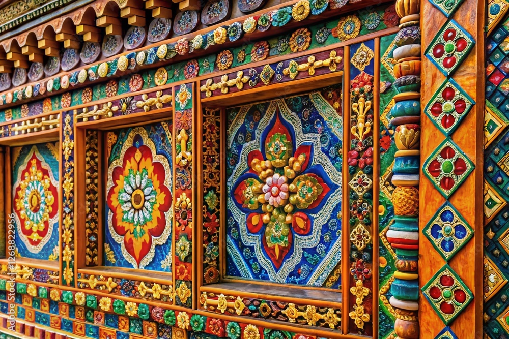 Bhutan Patterns Bhutanese Kira Fabric Patterns: Elegant Background with Copy Space for ...
